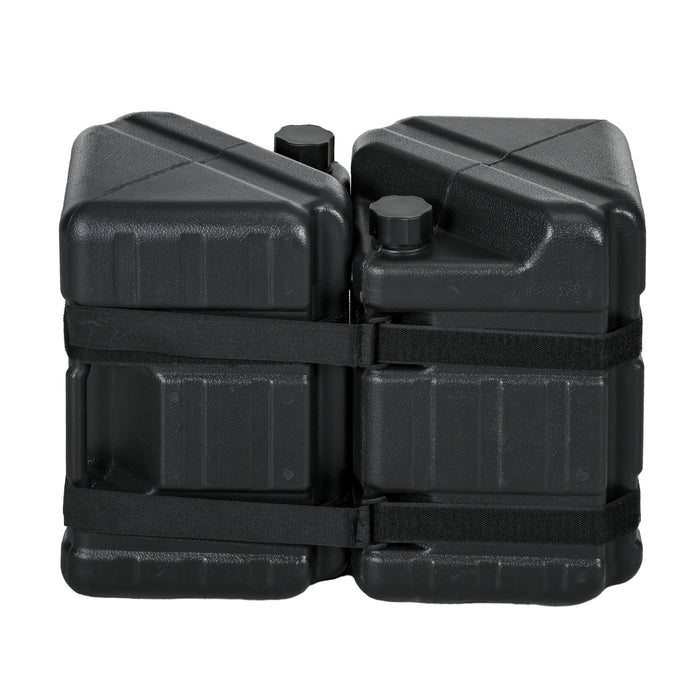 HDPE Gazebo Anchor Weights - Set of 4 Sand or Water Fillable Leg Stabilizers with Handles and Straps - Ideal for Outdoor Canopies and Event Tents Stability