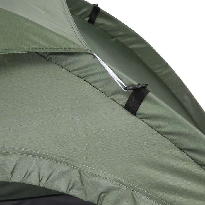 2-Person Camouflage Camping Tent - Zipped Doors, Storage Pocket, and Portable Design - Ideal for Outdoor Adventures and Stealth Camping