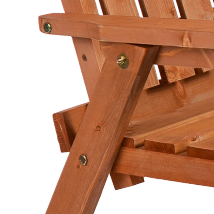 Wooden 2-Seater Garden Bench with Table - Antique Loveseat Chair for Outdoor Conversation - Ideal for Yard, Lawn, Porch, and Patio in Vibrant Orange