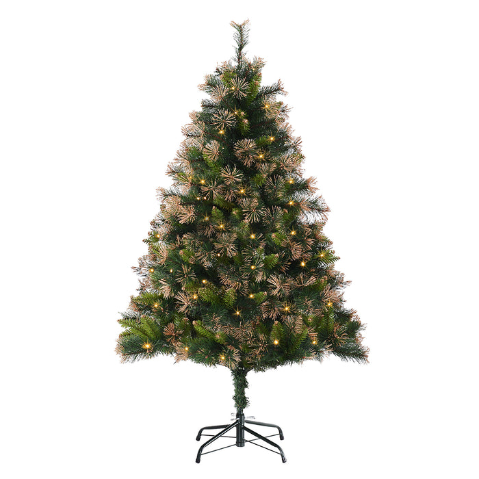 Prelit 1.5m Artificial Christmas Tree with Metal Stand - Lush Green Holiday Decor - Perfect for Festive Home or Office Display