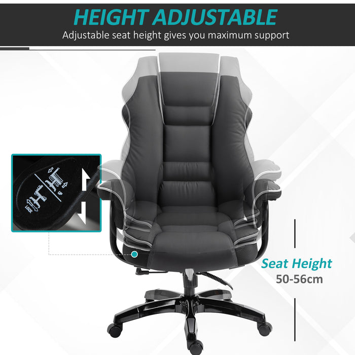 Ergonomic High-Back PU Leather Gaming Chair - Swivel Office Desk Chair with Padded Armrests and Adjustable Height - Comfortable Recliner Perfect for Gamers and Professionals