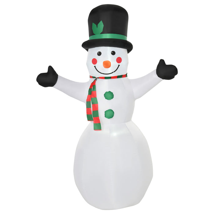 Inflatable Snowman Holiday Display - 1.8m Tall, Durable White Polyester Material - Festive Outdoor Decor for Winter Celebrations