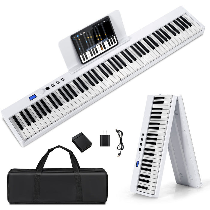 88-Key Foldable Digital Piano Keyboard - Full Size, Semi-Weighted, With MIDI in Classical Black - Ideal for Musicians and Music Enthusiasts