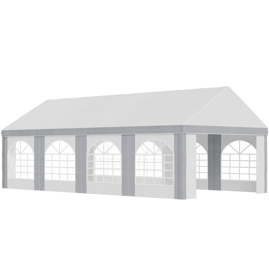 Galvanized 8x4m Party Tent Marquee - Gazebo with Side Walls, 8 Windows, Dual-Entry Doors - Ideal for Outdoor Celebrations, Weddings, and Events