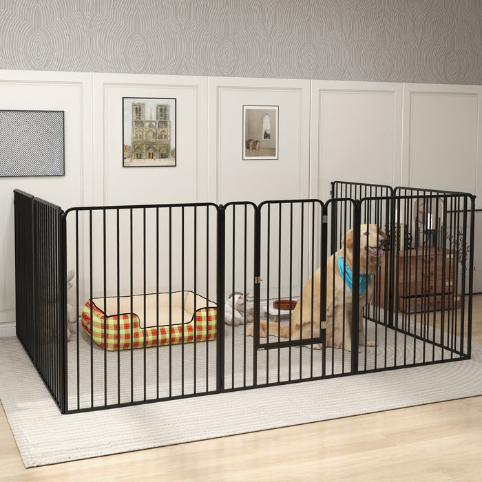 Heavy Duty 8-Panel Dog Pen - 100cm Tall Pet Playpen Suitable for Indoor & Outdoor Use - Ideal for Small to Large Dogs