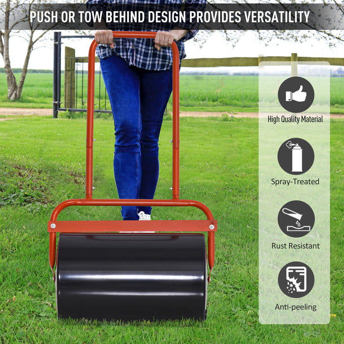 Garden Lawn Roller - Push/Tow 38L Capacity, Sand/Water Fillable, Heavy-Duty - Ideal for Home Garden and Backyard Lawn Maintenance, 32cm Diameter x 50cm Width