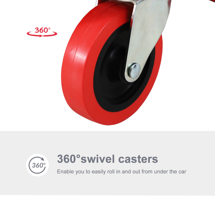 Mechanic's Rolling Creeper with Padded Headrest and Tool Tray - Ergonomic Under Car Repair Aid - Ideal for Garage Workshop Assistance