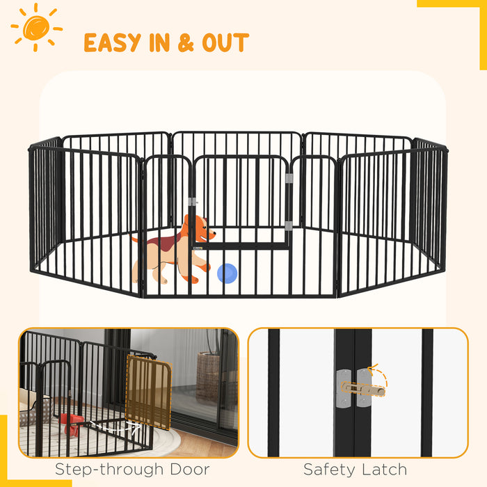Heavy Duty 8-Panel Dog Pen - 60cm Tall Pet Playpen Ideal for Indoor & Outdoor Use - Perfect for Small Dog Breeds & Puppy Play Area