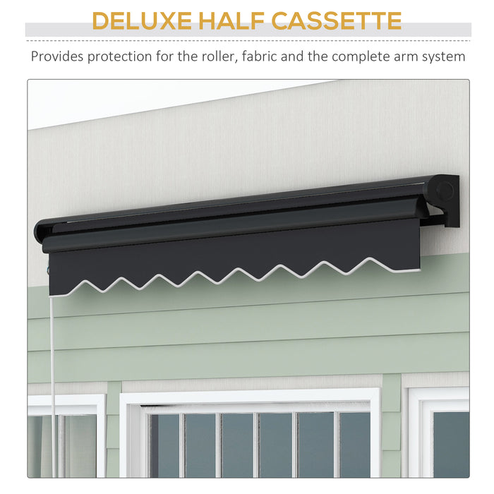Electric Awning with LED Lighting - 3x2.5m Aluminium Frame, Retractable Sunshade for Patios and Windows - Outdoor Comfort for Home and Commercial Spaces