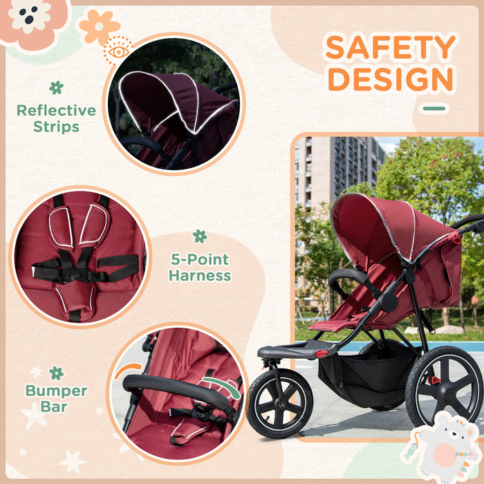 Foldable Tri-Wheel Baby Carriage - Sunshade Canopy & Spacious Undercarriage Basket - Ideal for On-The-Go Parents with Infants
