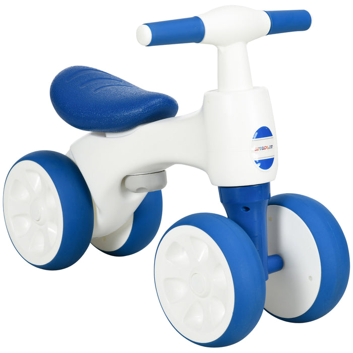 Kids' Balance Bike for Ages 18-36 Months - Anti-Slip Handlebars, 4-Wheel Stability, No-Pedal Design - Perfect First Bike Gift for Toddlers in Blue