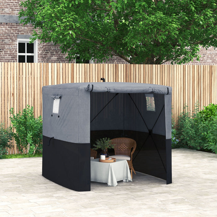 Pop-Up Gazebo 2x2m with Easy Setup - Includes Side Panels and Anchoring Accessories - Ideal for Outdoor Events and Gatherings in Black