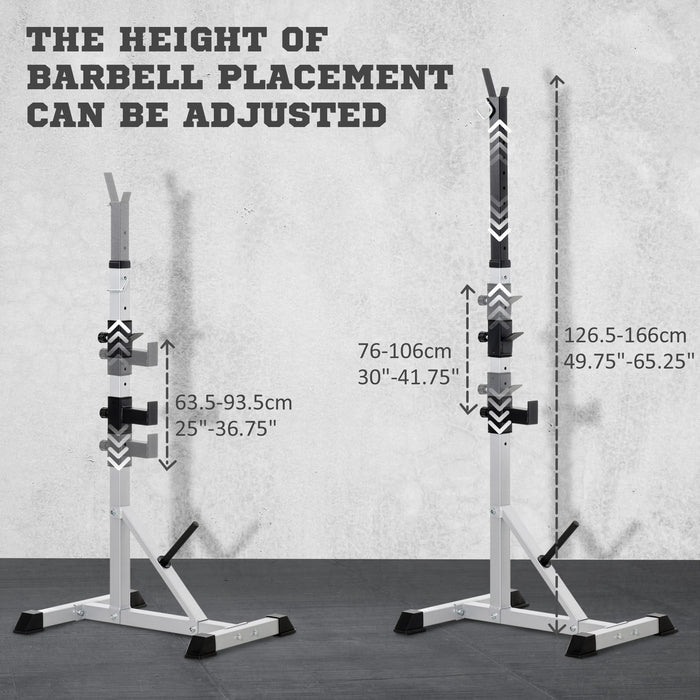 Adjustable Squat Rack Stand - Portable Barbell and Weights Holder for Weight Lifting - Ideal for Home Gym Workout Training