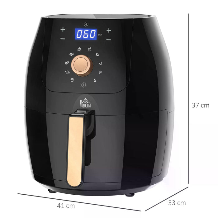 Digital Air Fryer 1700W 5.5L - Rapid Air Circulation for Healthy Cooking, Adjustable Temp with 60 Min Timer - Ideal for Oil-Free, Low-Fat Meals