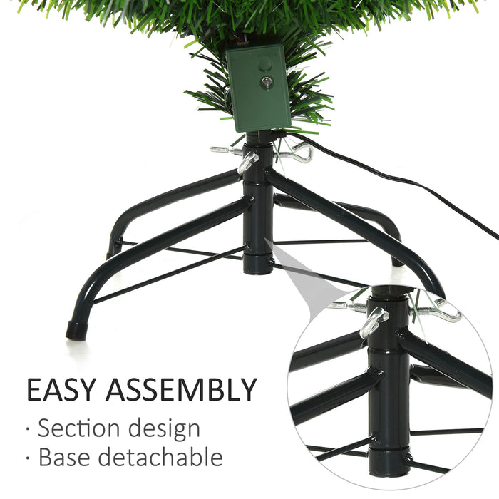 HOMCM 4ft Pre-Lit Christmas Tree - 130 LED Lights with Star Topper and Sturdy Tri-Base - Full-Bodied White Artificial Seasonal Home Decor for Festive Celebrations