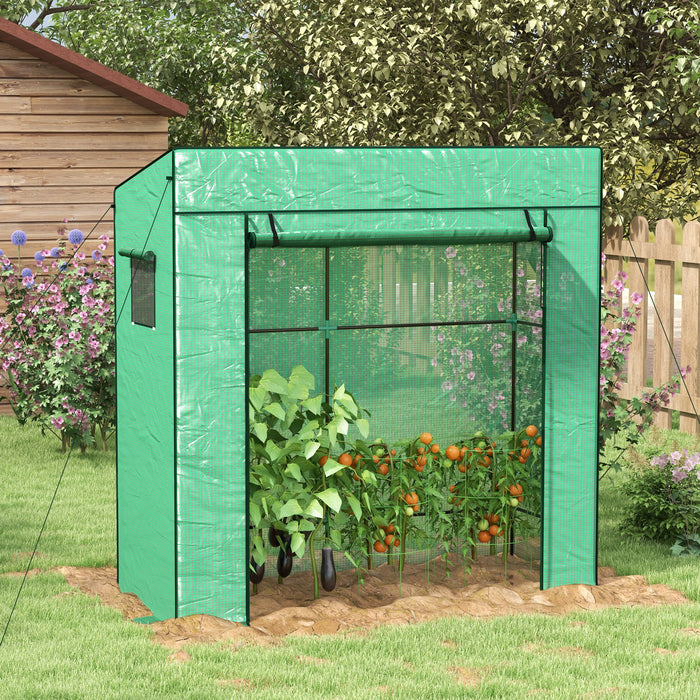 PE Covered Walk-in Greenhouse - Weather-Resistant Outdoor Gardening Solution with Robust Frame - Ideal for Garden Enthusiasts and Plant Protection