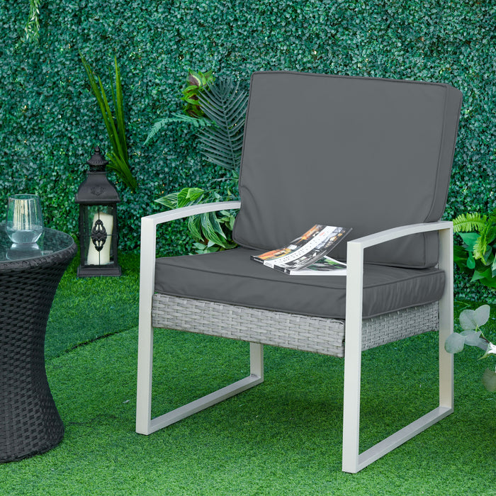 Outdoor Furniture Cushion Set - 2-Piece Garden Chair Seat and Back Support, Dark Grey - Comfort Upgrade for Patio Seating