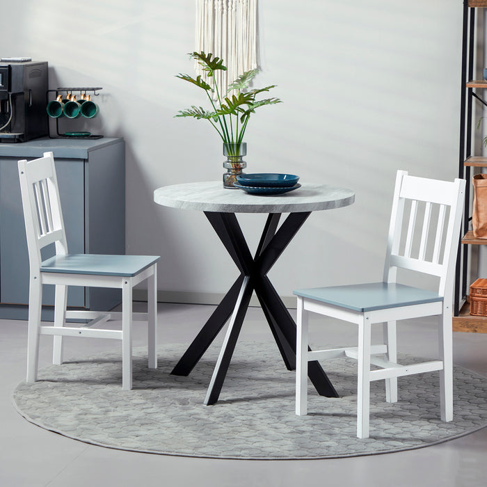 Kitchen Chair Duo - Pine Wood Slat Back Dining Chairs Set of 2, Comfortable Seating for Living & Dining Room - Ideal for Home Family Meals & Entertaining Guests