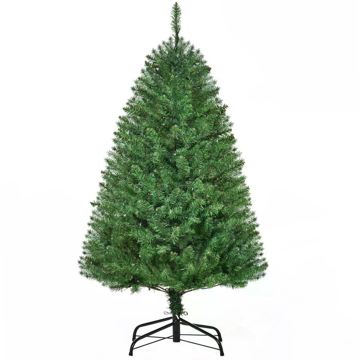 Prelit Artificial Christmas Tree with Warm White LED Lights - 4 Feet Tall Festive Holiday Decor - Perfect for Home Xmas Ambience