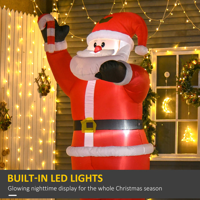 Inflatable Santa Claus with LED Lights - Giant 240cm Christmas Holiday Decoration - Outdoor Festive Display for Yards and Parties