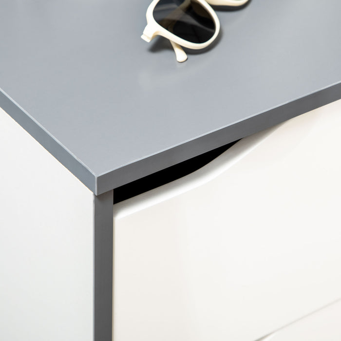 3-Drawer Bedroom Chest - Pine Wood Leg Storage Cabinet for Organizing Essentials - Ideal for Bedroom and Living Room Spaces, White, 75x42x75cm