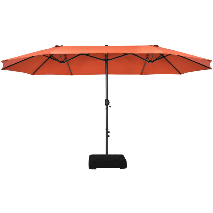 450CM Outdoor Umbrella - Double Sided, Twin Size with Crank Handle in Vibrant Orange - Perfect for Patio or Garden Use