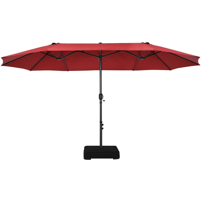 450CM Outdoor Umbrella - Double Sided, Twin Size with Crank Handle in Vibrant Orange - Perfect for Patio or Garden Use