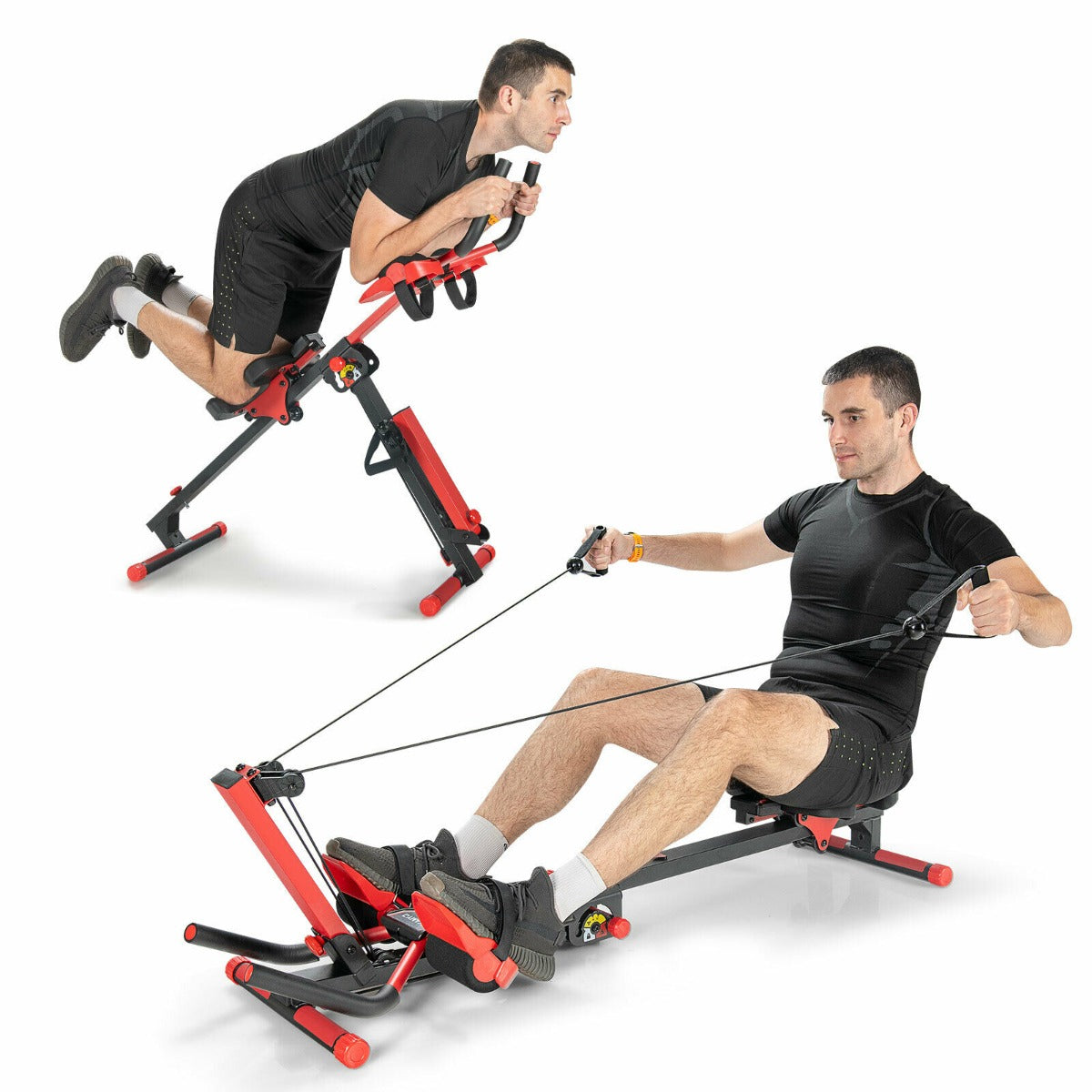 Versatile 4-in-1 Home Rowing Machine with Smart Panel - Compact Design ...