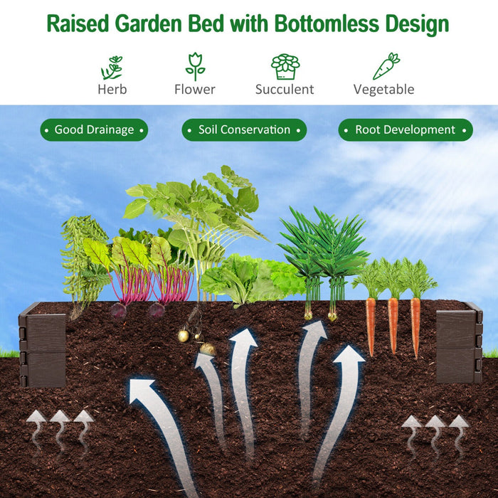 Garden Bed Kit with Metal Stakes - Elevated Raised Planting Bed with Open Bottom - Perfect for Green Thumbs and Home Gardening Enthusiasts