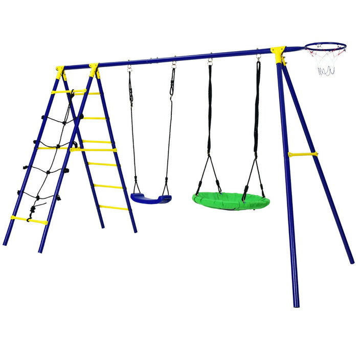 Children's Swing Set with Basketball Hoop and Climbing Ladder - Ideal Toy for Physical Activity and Outdoor Play