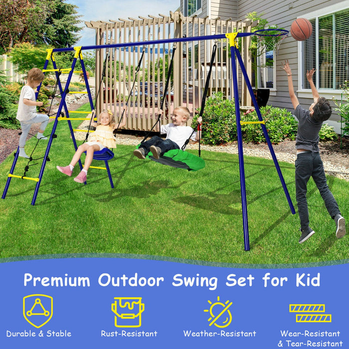 Children's Swing Set with Basketball Hoop and Climbing Ladder - Ideal Toy for Physical Activity and Outdoor Play