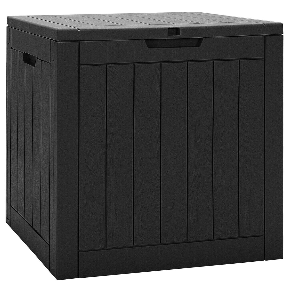 Outdoor Storage Shed - Handles and Lockable Lid, Black - Ideal Storage Solution for Garden Tools and Equipment