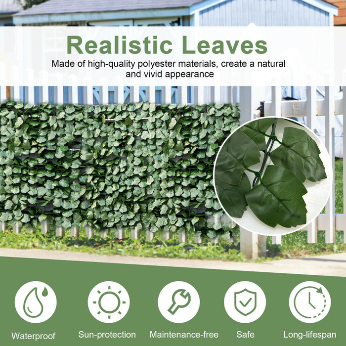 1M Artificial Hedge Ivy Leaf Pack of 3 - Garden Decor with Lifelike Leaves - Perfect for Outdoor Landscaping and Privacy Solution