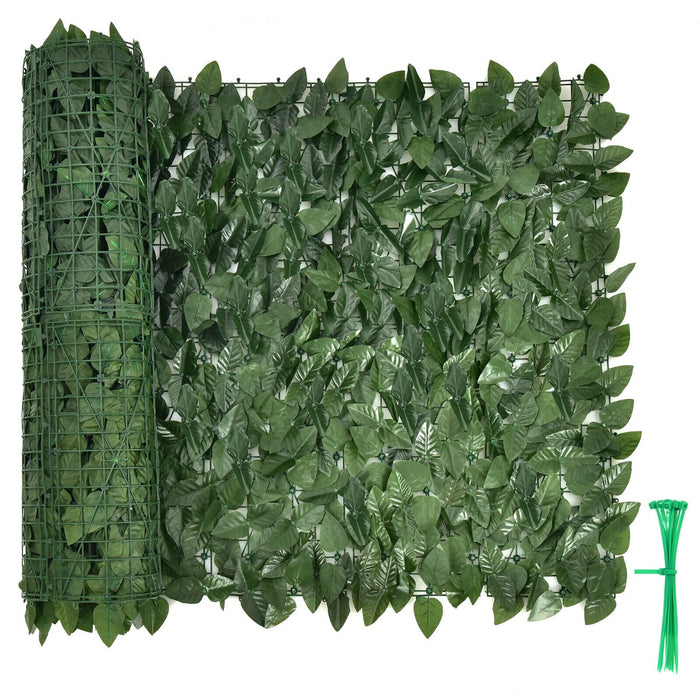 Artificial Hedge Ivy Leaf - 3 x 1M Green Foliage with Detailed Leaves, Garden Decoration - Ideal for Outdoor Aesthetics and Privacy Solution