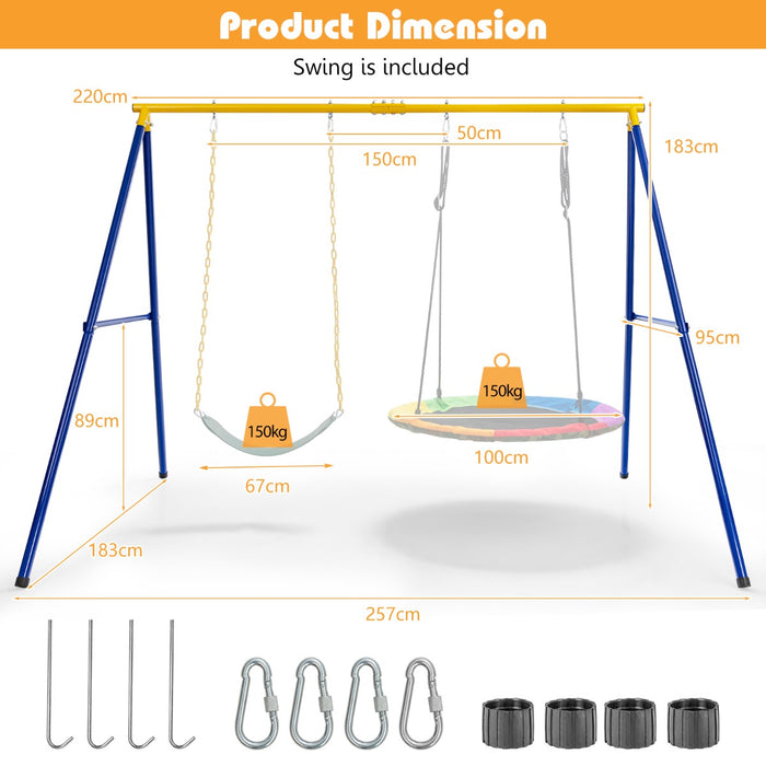 Child-Friendly Double Swing Set - Fun Outdoor Activity Equipment for Children - Perfect for Backyard Play and Physical Exercise
