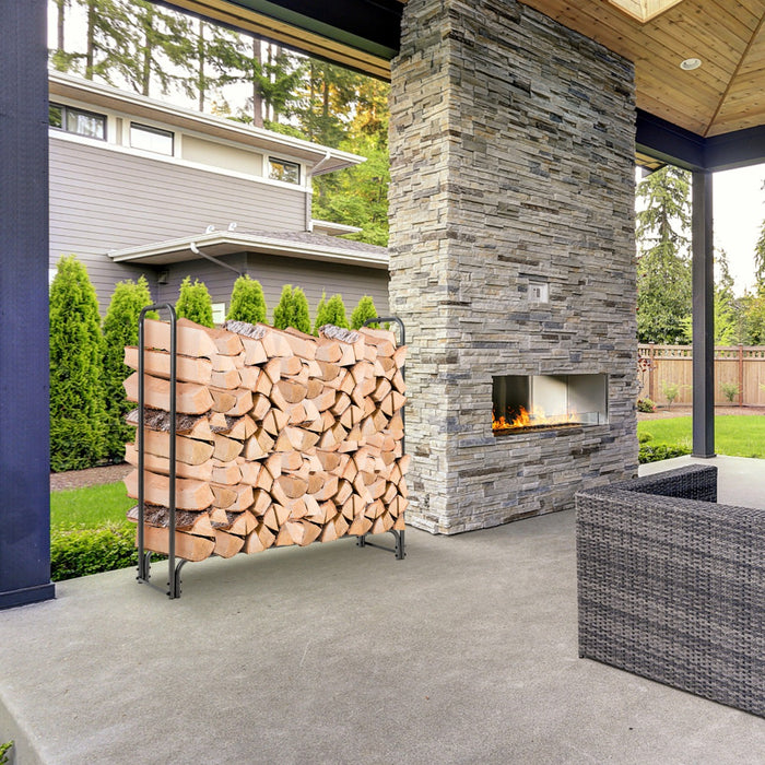 Log Rack 123 cm - Firewood Storage Solution - Ideal for Compact and Organized Log Keeping
