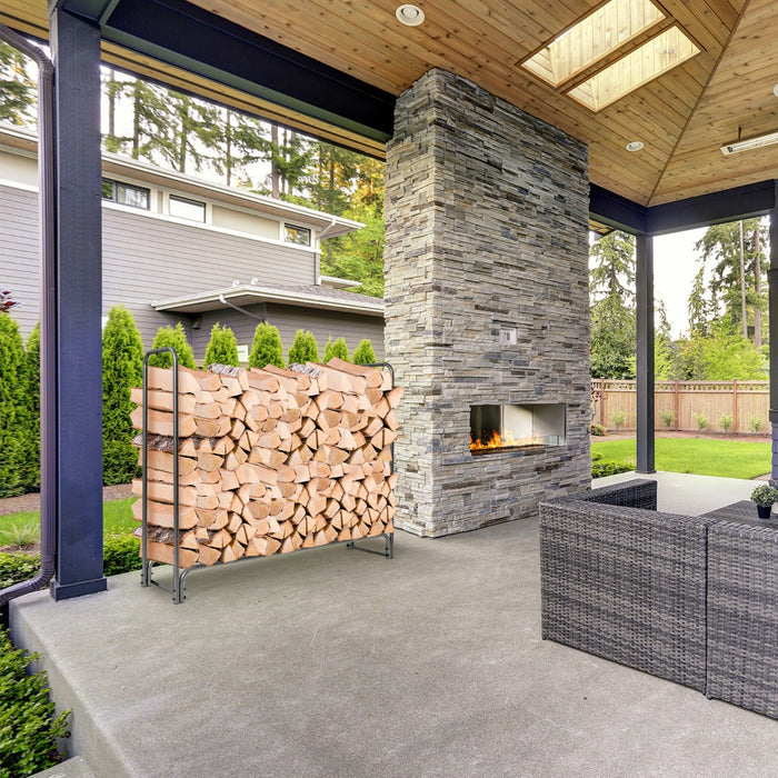 Log Rack 123 cm - Firewood Storage Solution - Ideal for Compact and Organized Log Keeping
