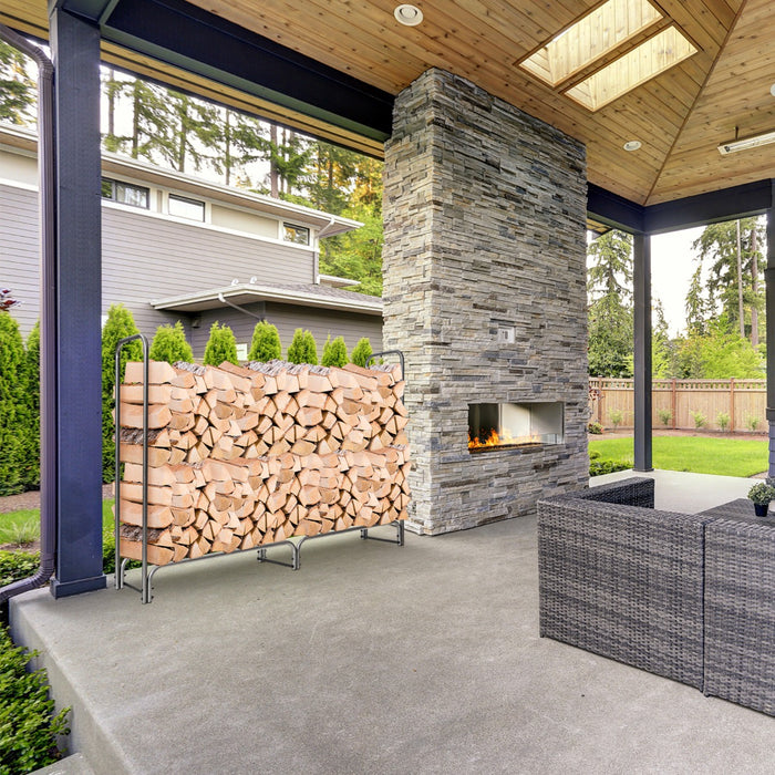 Log Rack 123 cm - Firewood Storage Solution - Ideal for Compact and Organized Log Keeping