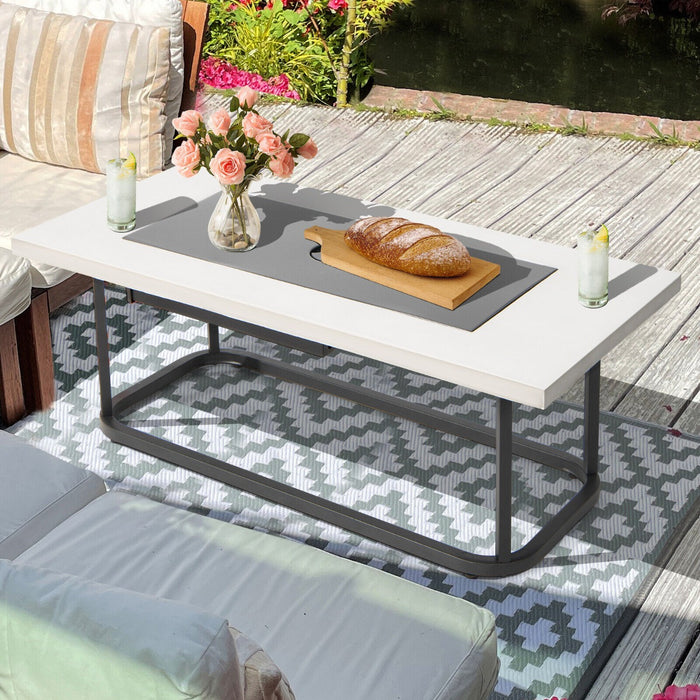 Propane Fire Pit Table - 16 KW, Waterproof PVC Cover and Lid in Grey - Perfect for Outdoor Entertainment and Warmth