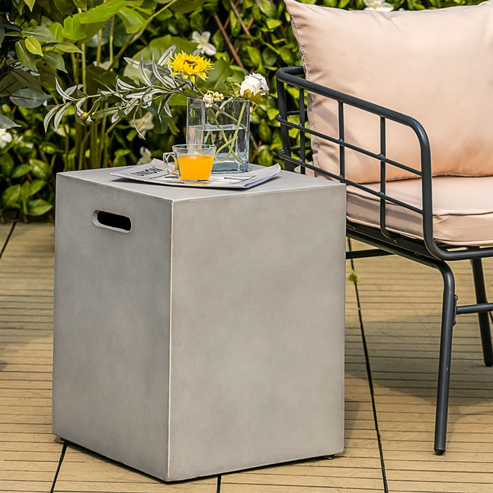 Propane Gas Tank Cover - Outdoor Table Storage Case with Handles in Grey - Ideal for Keeping Gas Tanks Tidy and Safe