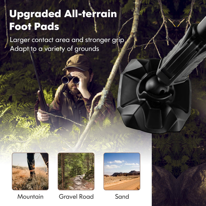 360° Swivel Hunting Chair - Black, Four Adjustable Legs, Full Rotation - Ideal for Outdoor Hunting Activities