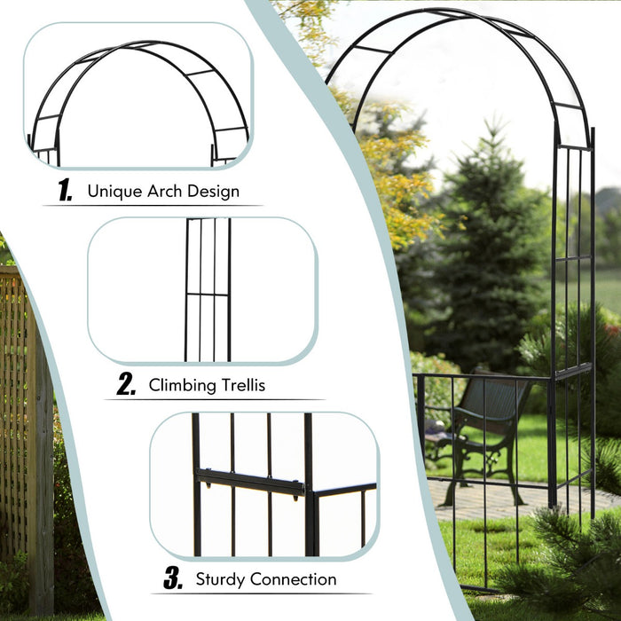 Heavy-Duty 230CM Tall Metal Arbour Archway - Ideal for Climbing Plant Rose Vine - Specially Designed for Garden Enthusiasts