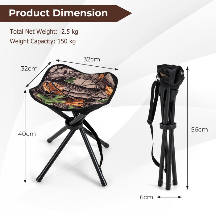 2 Pack Folding Hunting Stool - Portable Camping Seating with Shoulder Strap - Perfect for Hunters and Campers Outdoors Activities