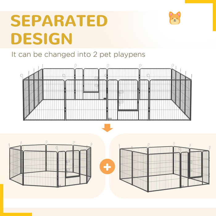 Heavy Duty 16-Panel Puppy Playpen - Safe Confinement for Small to Medium Dogs, Suitable for Indoors and Outdoors - Ideal for Training and Exercise in a Controlled Environment