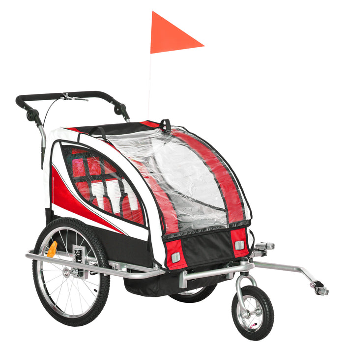360° Rotatable Child Bike Trailer - Dual Kid Capacity with Durable Steel Frame & LED Safety Light - Ideal for Active Families with Babies & Toddlers
