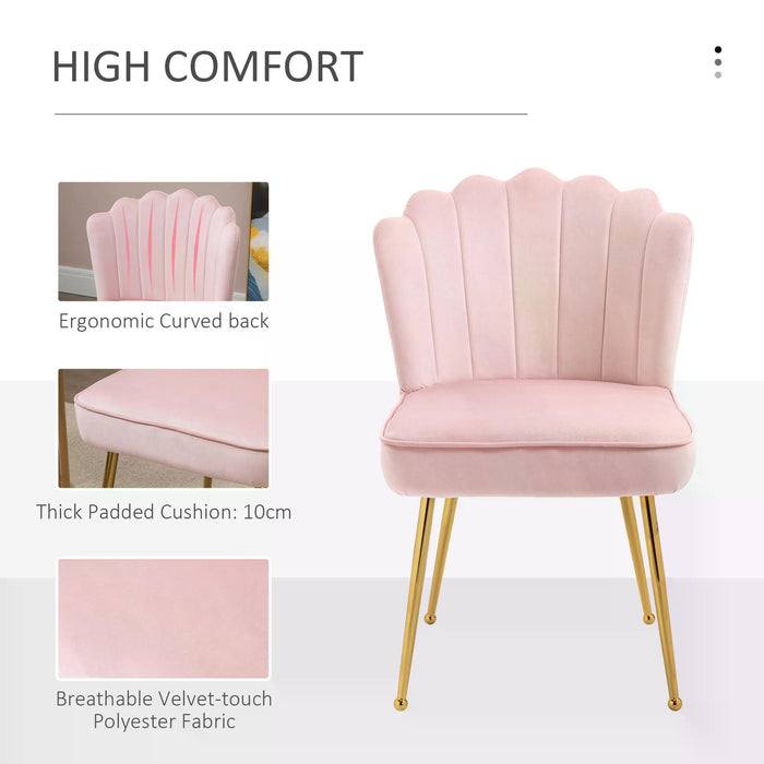 Velvet Luxe Accent Chair - Glamorous Vanity Seating with Metal Legs and Comfort Padding for Bedroom or Home Lounge - Ideal Makeup Chair for Style & Comfort