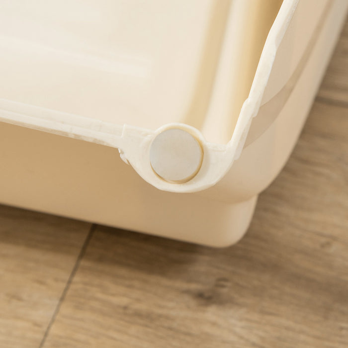 Foldable Animal Step Ladder for Easy Access - 4-Step Pet Stairs with Non-slip Mats for Cats and Small Dogs, Beige - Aids Mobility for Pets, Portable and Space-Saving Design