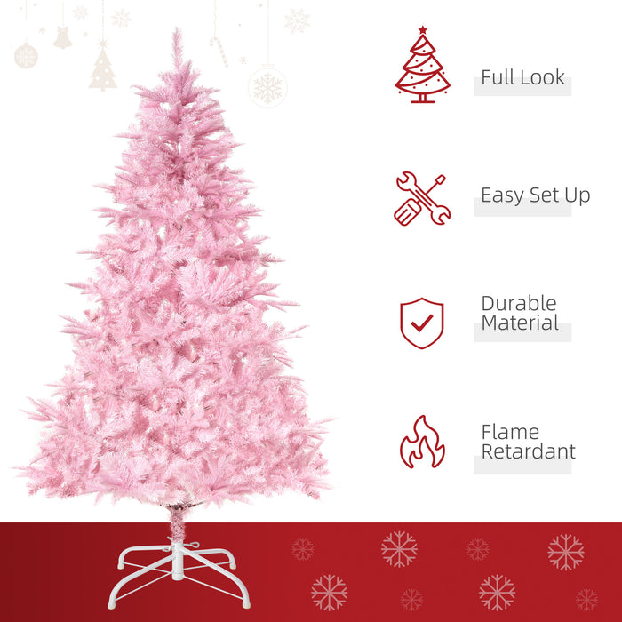 6FT Pop-up Christmas Tree - Artificial Holiday Decoration with Auto-Open Feature - Ideal for Home and Party Decor in Pink