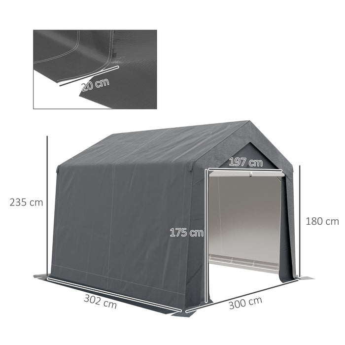Waterproof 3x3m Outdoor Storage Tent - Heavy-Duty Portable Garden Shed with Ventilation Window - Ideal for Bike, Motorbike, and Garden Tools Protection