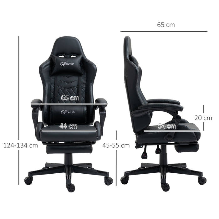 Ergonomic Racing-Style Gaming Chair - Swivel Wheels, Reclining Footrest, PU Leather - Comfortable Home Office Gamer Seating Solution